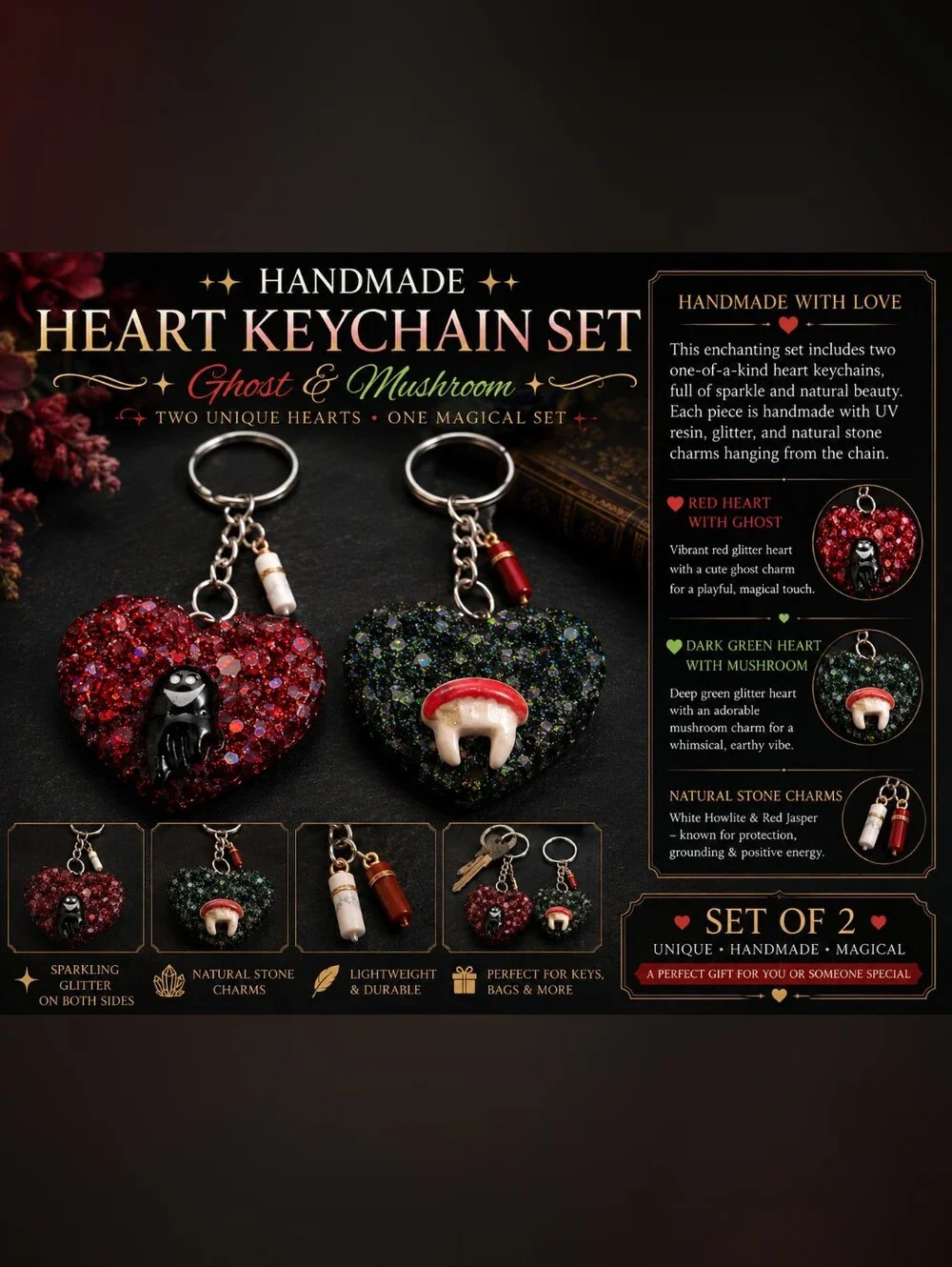Heart Set Keychains